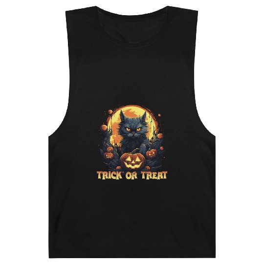 Halloween scary cat Barnard Tanks