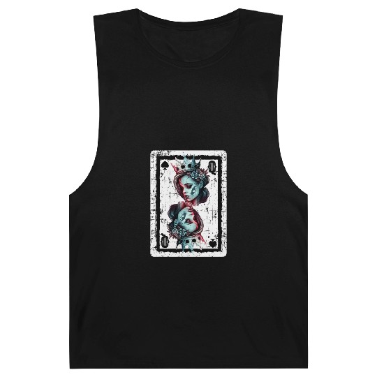 Queen of Spades Gothic Card Game Halloween Creepy Barnard Tanks