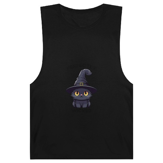Wicked Cat Witch Funny Halloween Witch Barnard Tanks