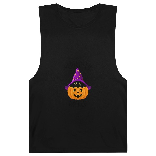 Wicked Cat Witch Funny Halloween Witch Barnard Tanks