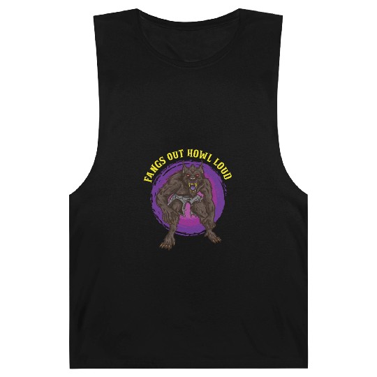 Funny Horror Werewolf Lycanthropy Full Moon Shapes Barnard Tanks