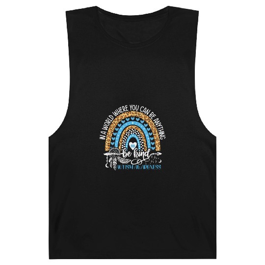 Be Kind Autism Awareness Barnard Tanks Leopard Rainbow