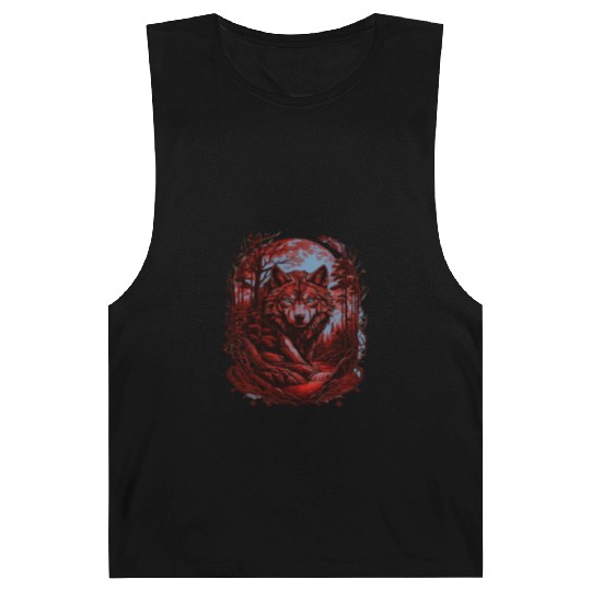 Sunset Grey Wolf Hunter for Men and Women Barnard Tanks