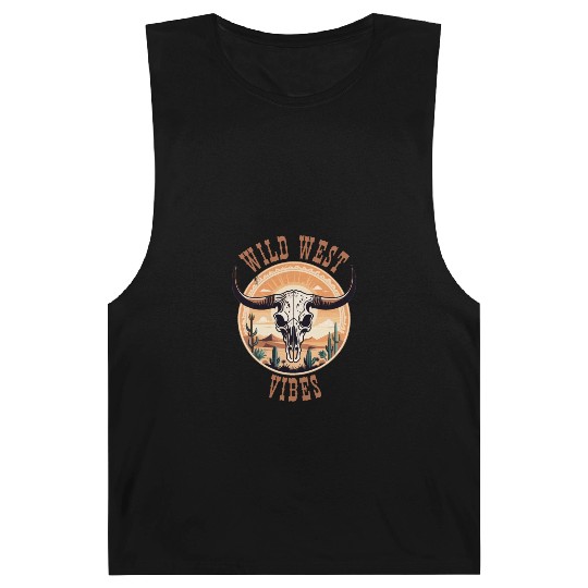 Vintage Cow Skull Wild West Vibes Barnard Tanks