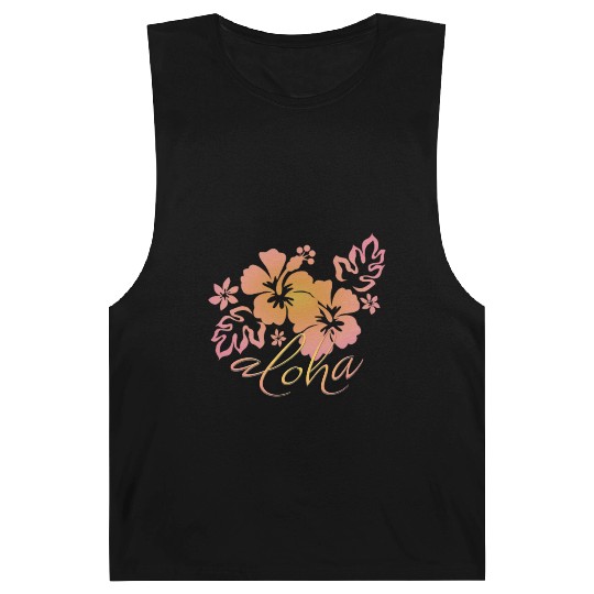 Hawaiian Sunrise Hibiscus Aloha Graphic Barnard Tanks