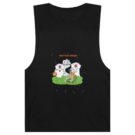 Funny Halloween Boo Boo Crew Ghost Nurse Barnard Tanks