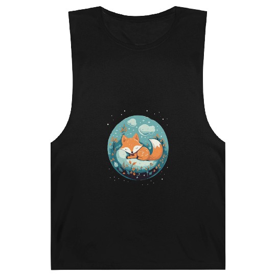 Sleeping Fox Sleepyhead Napping Sleep Fox Lover Barnard Tanks