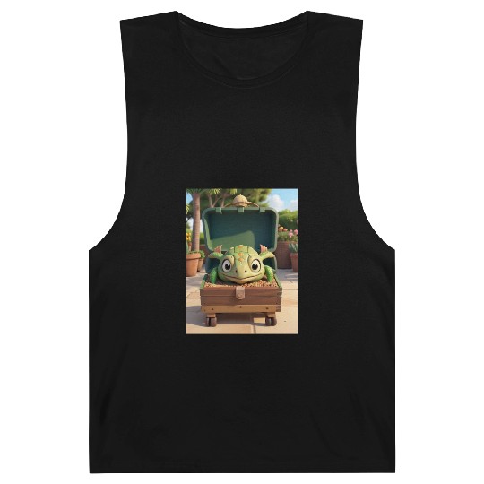 Tortuga grande con caja en jardin Barnard Tanks