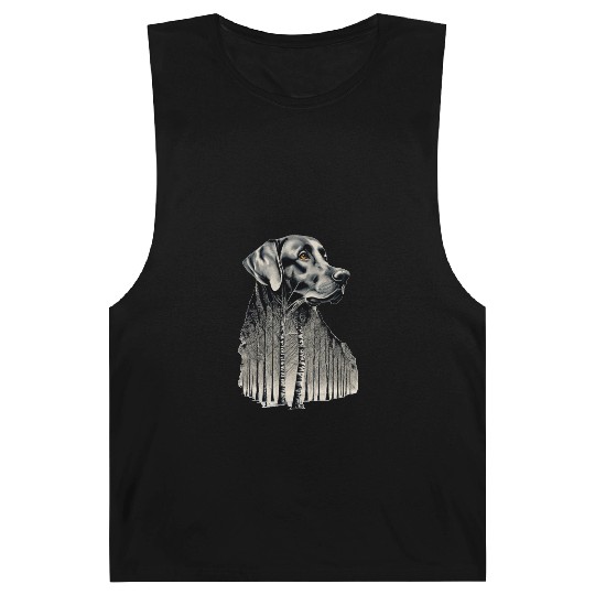 Funny black labrador charcoal drawing Barnard Tanks