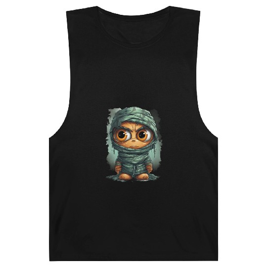 Halloween Spooky Cartoon Mummy Barnard Tanks