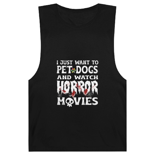 Funny Horror Movie Fan - Halloween Dogs Lover Gift Barnard Tanks