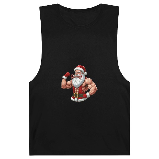Muscular Santa Fit for the holidays Barnard Tanks
