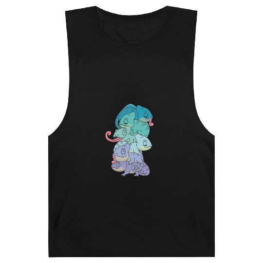 Neptunic Flag Pride Lgbtq Cute Chameleon Pile Barnard Tanks