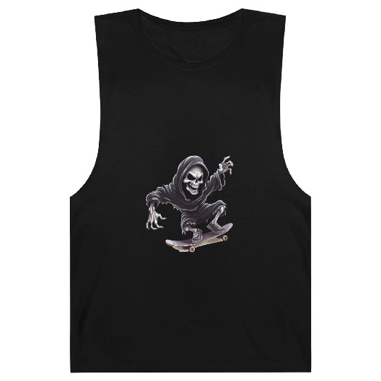 Grim Reaper Shreds the Streets: Skateboarding for Barnard Tanks