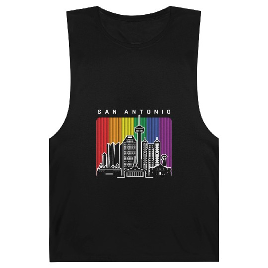 San Antonio Texas Rainbow Flag LGBTQAI Pride Barnard Tanks