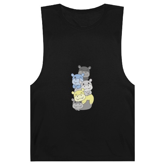 Periboy Flag Pride Lgbtq Cute Hippo Stack Barnard Tanks