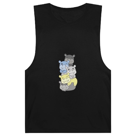Periboy Flag Pride Lgbtq Cute Hippo Stack Barnard Tanks