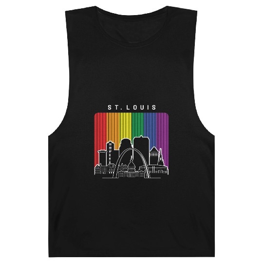 St. Louis Missouri Rainbow Flag LGBTQAI Pride Barnard Tanks