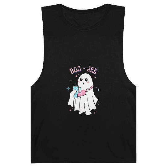 BOO-JEE Spooky Cute Ghost Halloween Costume Design Barnard Tanks