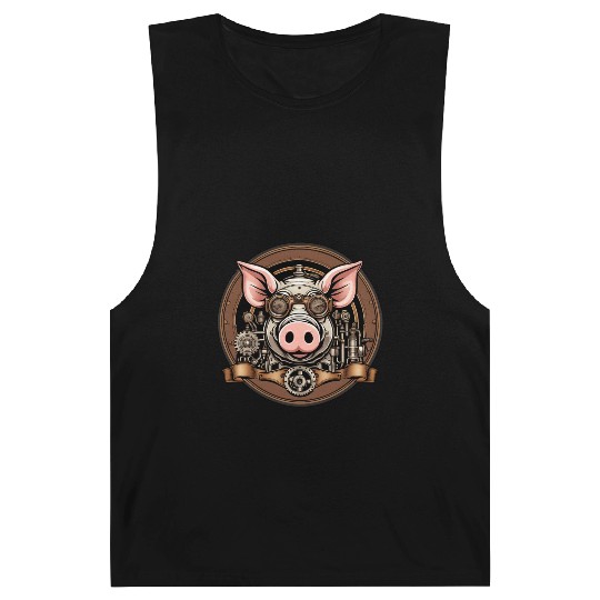 Steampunk Pig / Animal / Old School / Retro Barnard Tanks