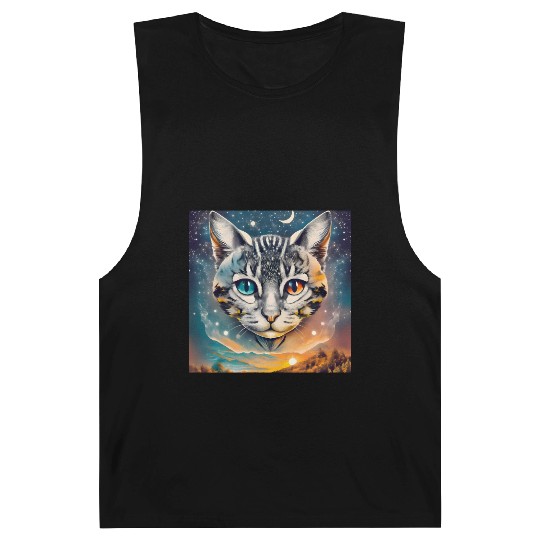 Cat With Two Different Color Eyes Fantasy Art Barnard Tanks