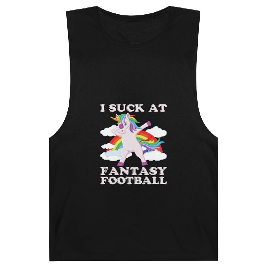 I suck at fantasy football dabbing unicorn funny Barnard Tanks