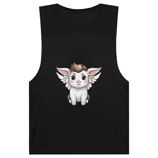 Heavenly Bond: Cow & Calf with Angel Wings Barnard Tanks