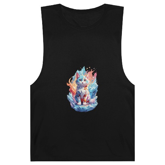 Cute Crystal Fantasy Cat Design Barnard Tanks