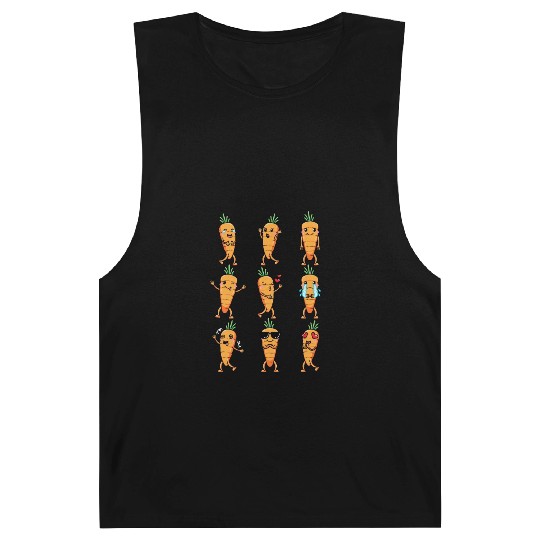 Carrot Emoticon Vegetable Vegan Vegetarian Barnard Tanks