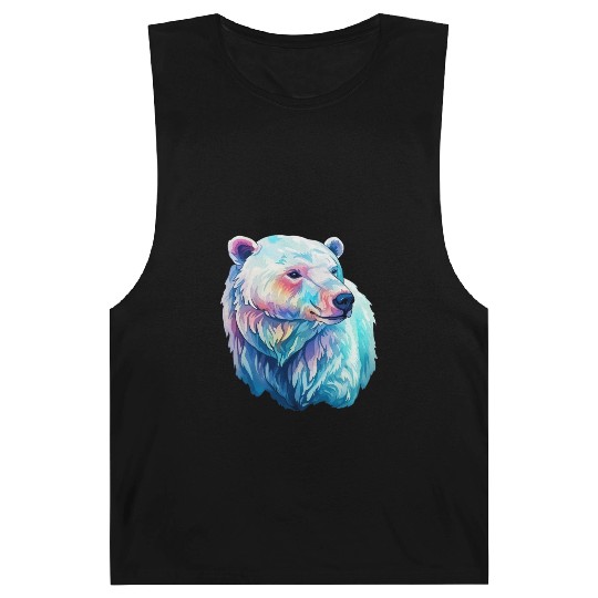 Polar Bear Roar in Winter Wonderland Watercolor Barnard Tanks