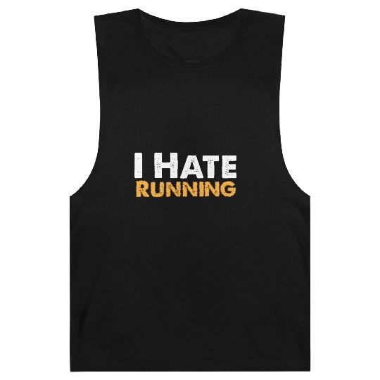 Mens I Hate Running Barnard Tanks Funny Sarcastic