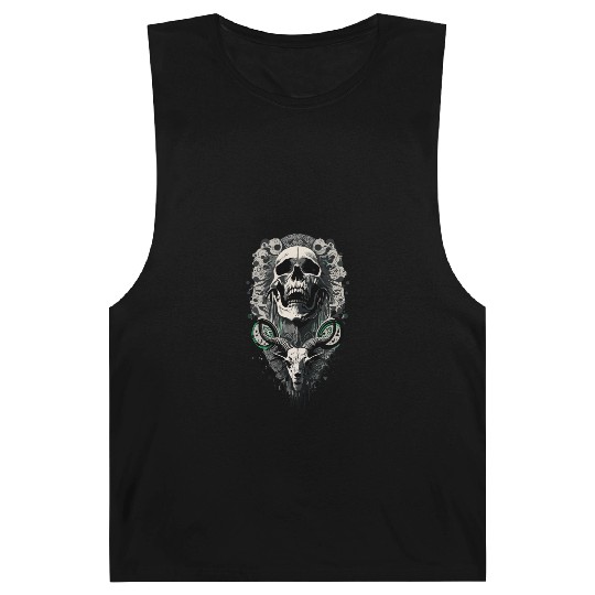 skull and goat Tattoo Barnard Tanks