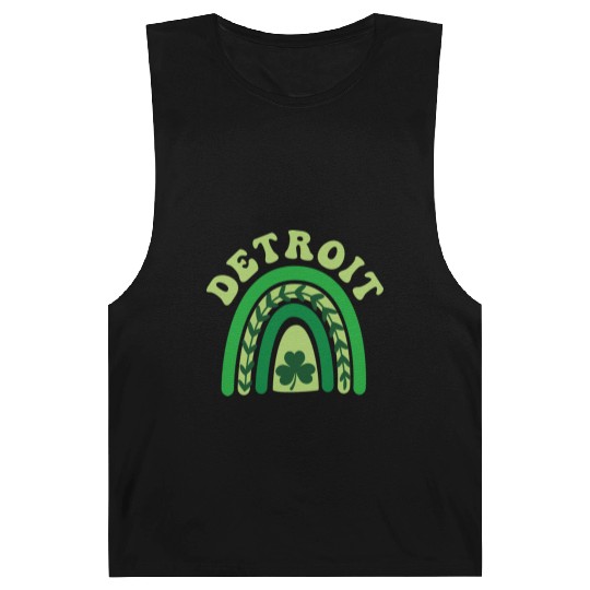 Detroit Michigan Irish Shamrock Kawaii Rainbo St Barnard Tanks