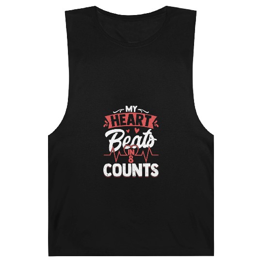 My Heart Beats In 8 Counts Cheerleading Cheerleade Barnard Tanks