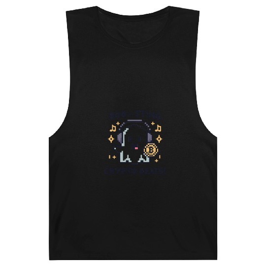 Quirky 8-Bit Ghost with Crypto Beats - Halloween Barnard Tanks