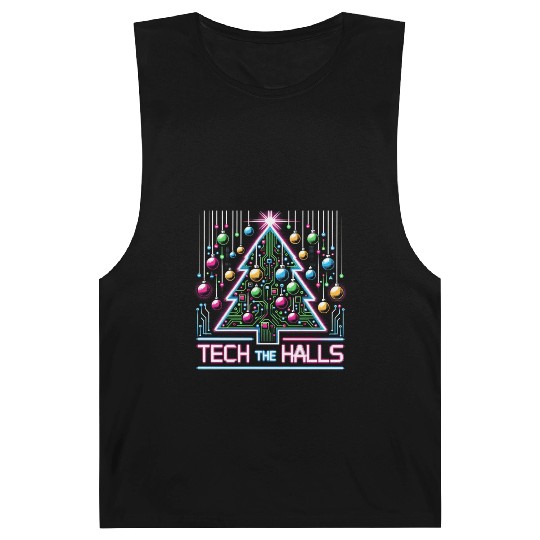Tech the Halls - Christmas Tree in 8-bit Neon Barnard Tanks