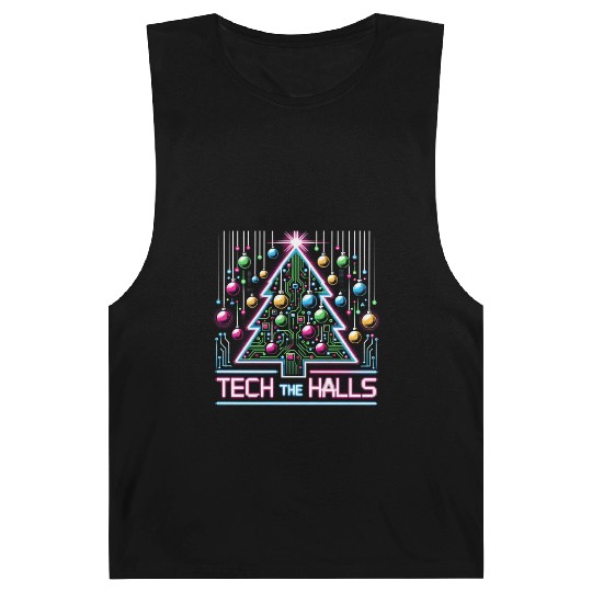 Tech the Halls - Christmas Tree in 8-bit Neon Barnard Tanks