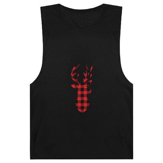 Buffalo Plaid Deer HeaD Barnard Tanks