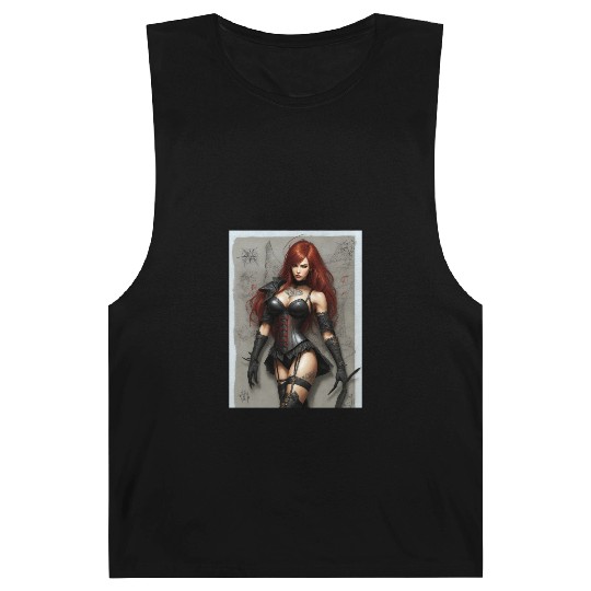 "Fierce Beauty: Redhead Warrior" Barnard Tanks