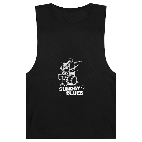 Sunday Blues - White Ink Barnard Tanks