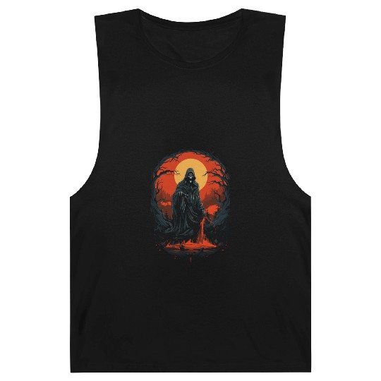 Spooky Halloween Grim Reaper Barnard Tanks