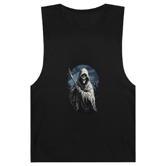 Spooky Halloween Grim Reaper Barnard Tanks