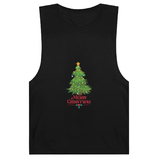 "Festive Magic: 'Merry Christmas' Apparel Barnard Tanks
