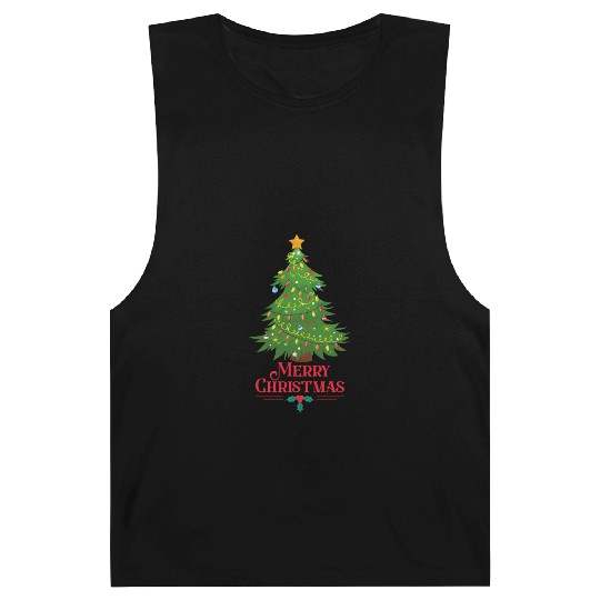 "Festive Magic: 'Merry Christmas' Apparel Barnard Tanks