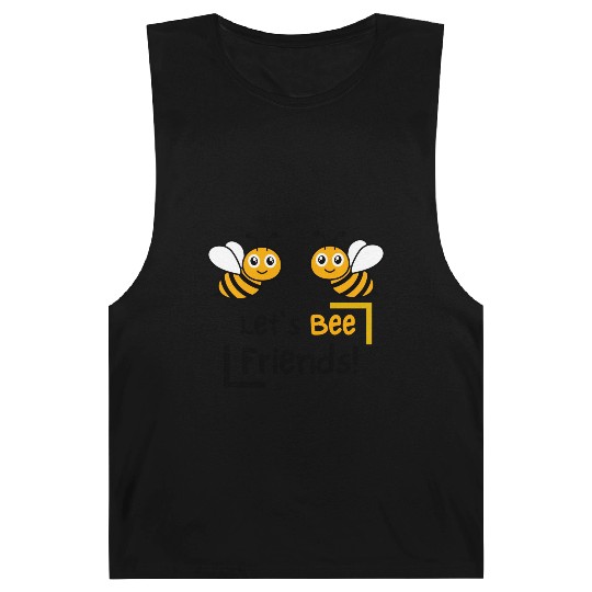 Lets Be Friends Kids' Crewneck Barnard Tanks,bee mine