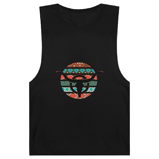 Retro Cow Skull Barnard Tanks