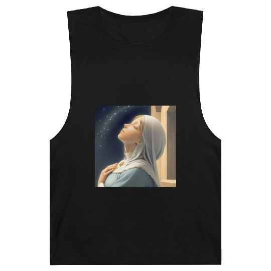 Virgin Mother Mary Praying on a Starry Night Barnard Tanks
