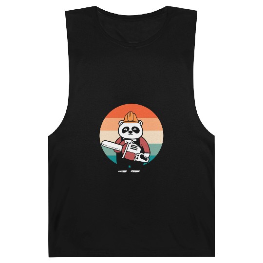 Panda Chainsaw Tree Worker Barnard Tanks