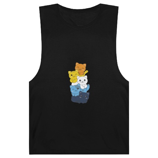 Aroace Flag Pride Lgbtq Cute Cats Bunch Barnard Tanks