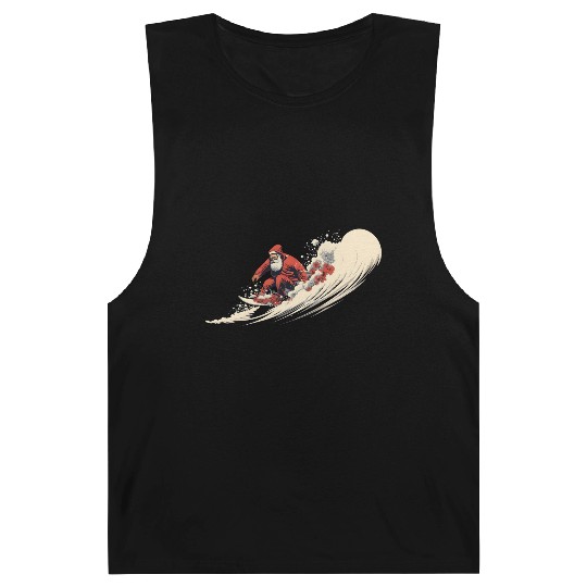 Surfing Santa Summer Christmas Barnard Tanks